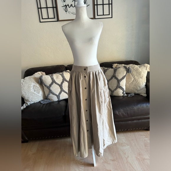 Vintage Y2K DKNY Maxi Length Button Snap Front Circle Skirt Size 14 Retro Summer - Picture 8 of 16